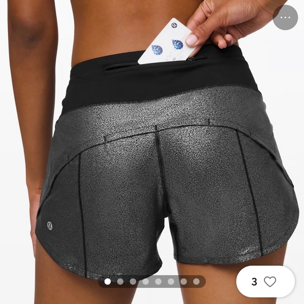 Lululemon Athletica Speed Up Shorts - Metallic Silver